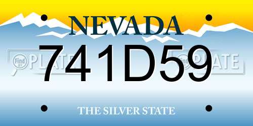 741D59 Nevada License Plate