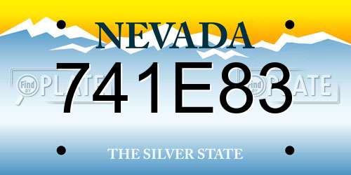 741E83 Nevada License Plate
