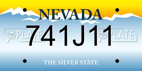 741J11 Nevada License Plate