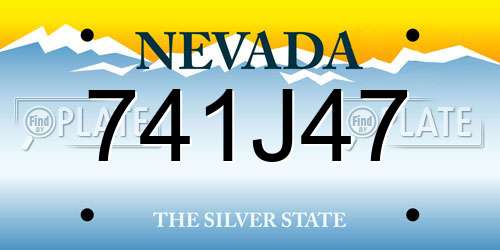 741J47 Nevada License Plate