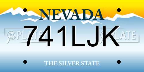 741LJK Nevada License Plate