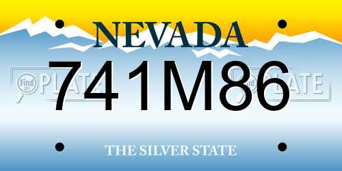 741M86 Nevada License Plate