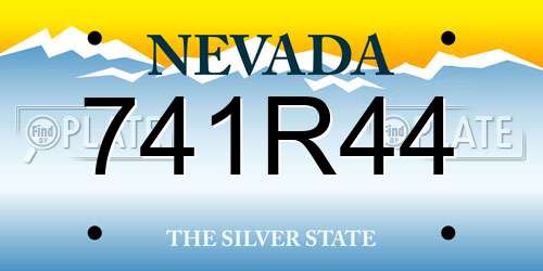 741R44 Nevada License Plate