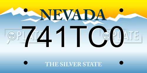 741TC0 Nevada License Plate