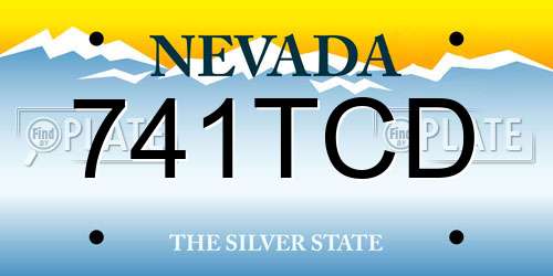741TCD Nevada License Plate