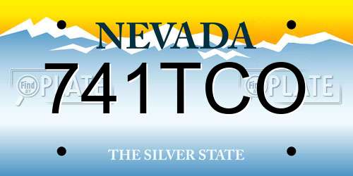 741TCO Nevada License Plate