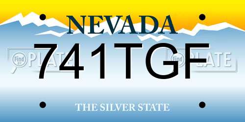 741TGF Nevada License Plate