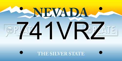 741VRZ Nevada License Plate