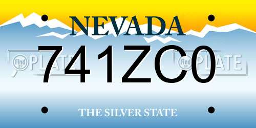 741ZC0 Nevada License Plate
