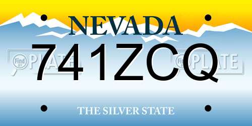 741ZCQ Nevada License Plate