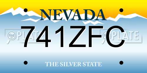 741ZFC Nevada License Plate