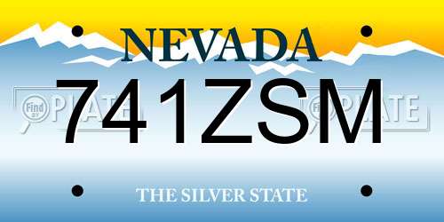 741ZSM Nevada License Plate