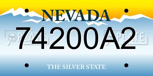 74200A2 Nevada License Plate