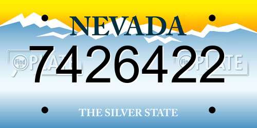 7426422 Nevada License Plate