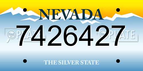 7426427 Nevada License Plate