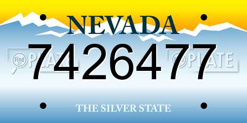 7426477 Nevada License Plate