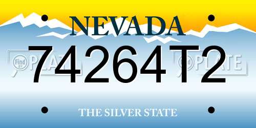 74264T2 Nevada License Plate