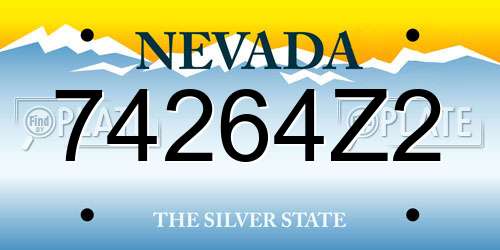 74264Z2 Nevada License Plate