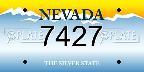 7427 Nevada License Plate