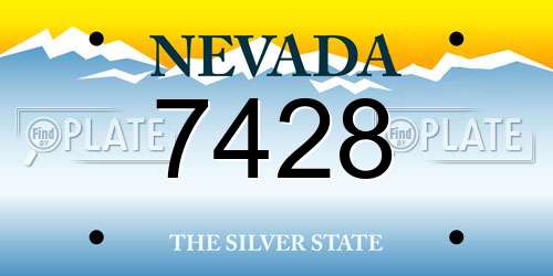 7428 Nevada License Plate