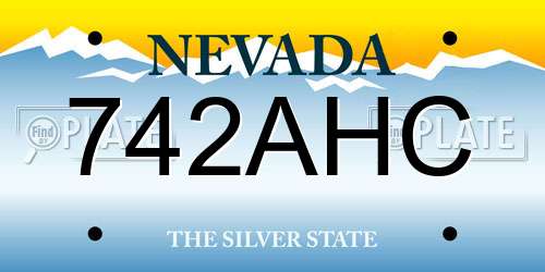 742AHC Nevada License Plate