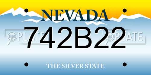 742B22 Nevada License Plate
