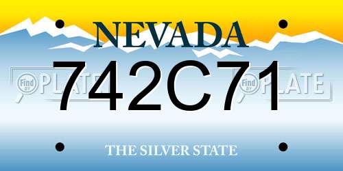742C71 Nevada License Plate