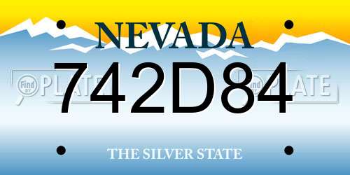 742D84 Nevada License Plate