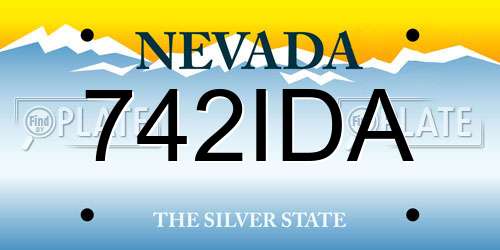 742IDA Nevada License Plate