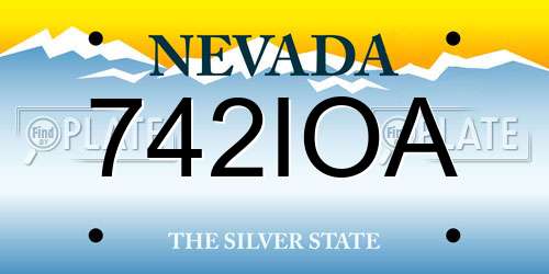 742IOA Nevada License Plate