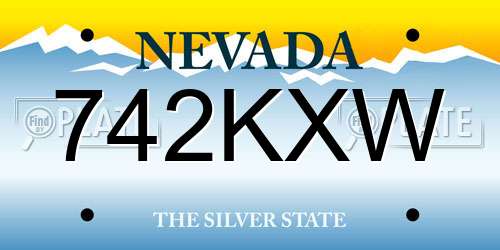 742KXW Nevada License Plate