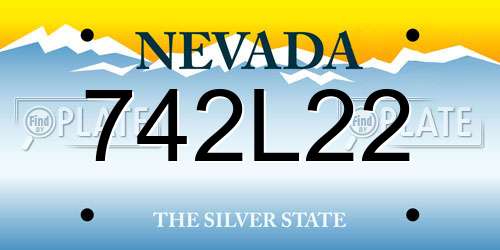 742L22 Nevada License Plate