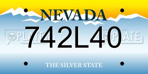 742L40 Nevada License Plate