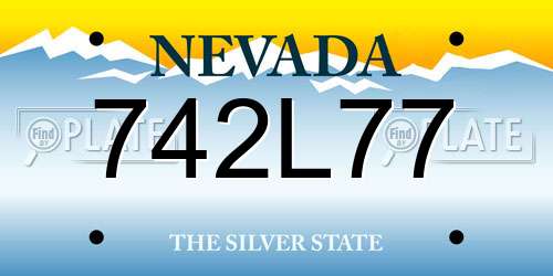 742L77 Nevada License Plate