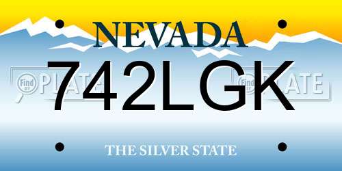 742LGK Nevada License Plate