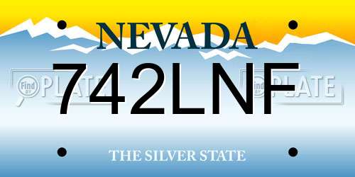 742LNF Nevada License Plate