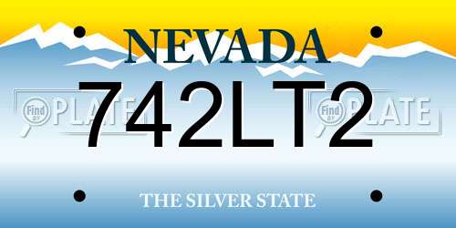 742LT2 Nevada License Plate