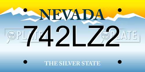 742LZ2 Nevada License Plate