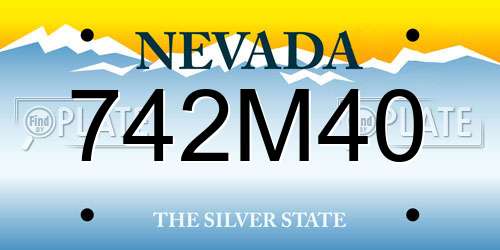 742M40 Nevada License Plate