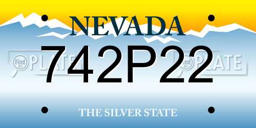742P22 Nevada License Plate