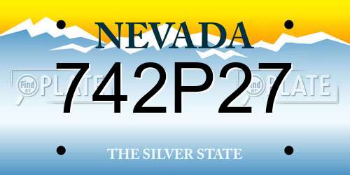 742P27 Nevada License Plate