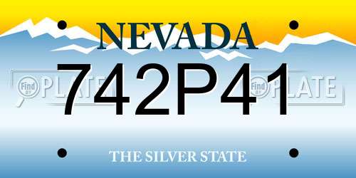 742P41 Nevada License Plate