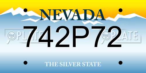 742P72 Nevada License Plate