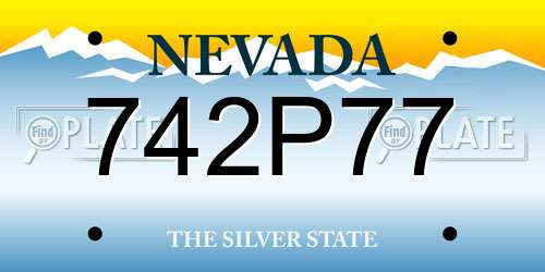 742P77 Nevada License Plate