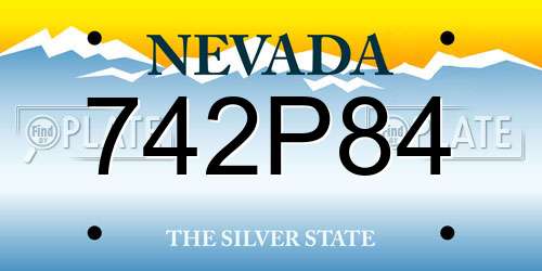 742P84 Nevada License Plate