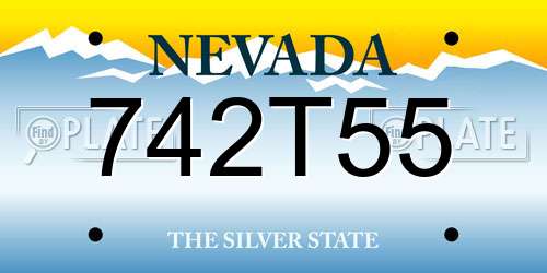 742T55 Nevada License Plate