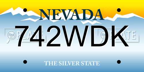 742WDK Nevada License Plate
