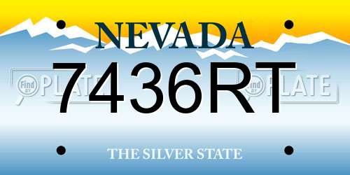 7436RT Nevada License Plate