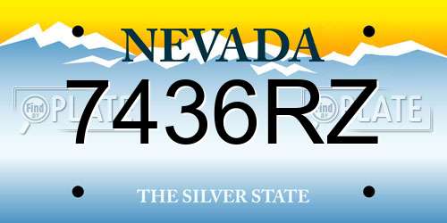 7436RZ Nevada License Plate