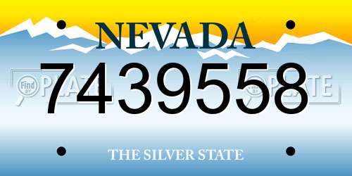 7439558 Nevada License Plate